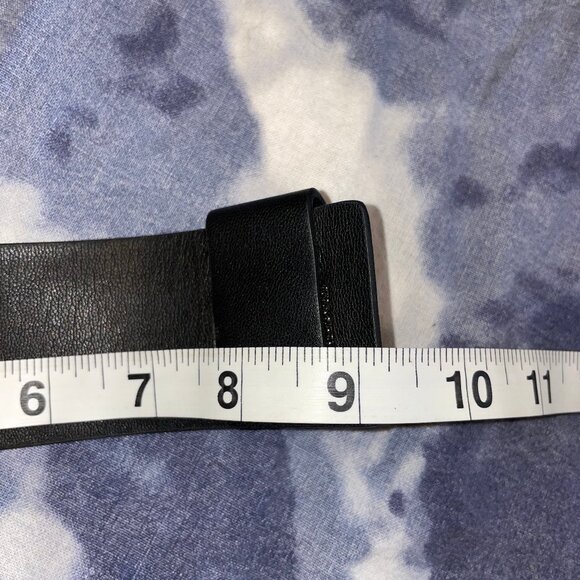 Black Leather Cuff with black bead detail - Picture 3 of 4